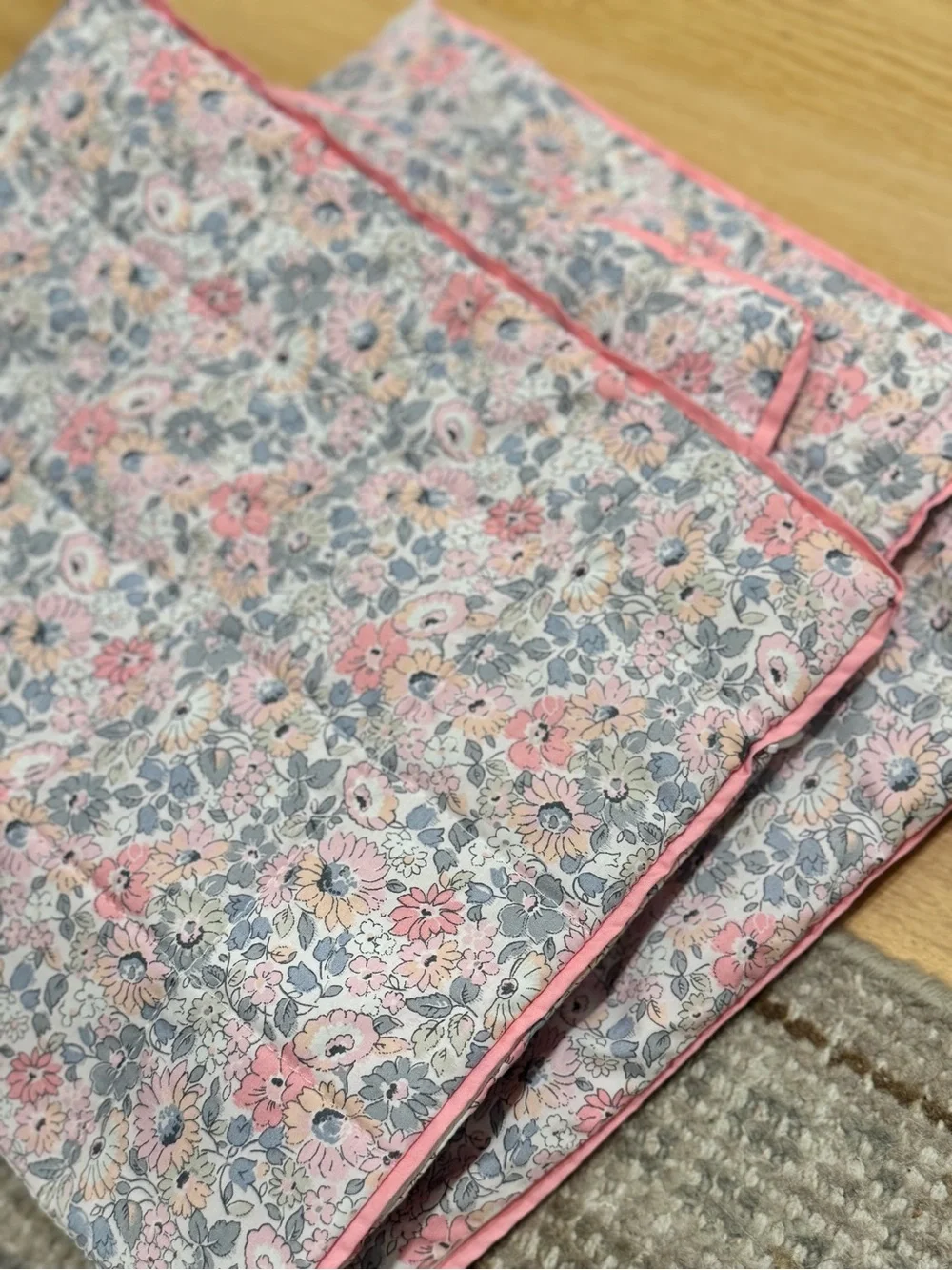 1 Quilted Cath Kidston Euro Pillow Sham Floral Rose Bouquet Shabby Chic 24